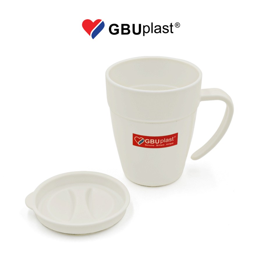 CANGKIR MUG GELAS PLASTIK CANGKIR PLASTIK DENGAN TUTUP GBU PLAST