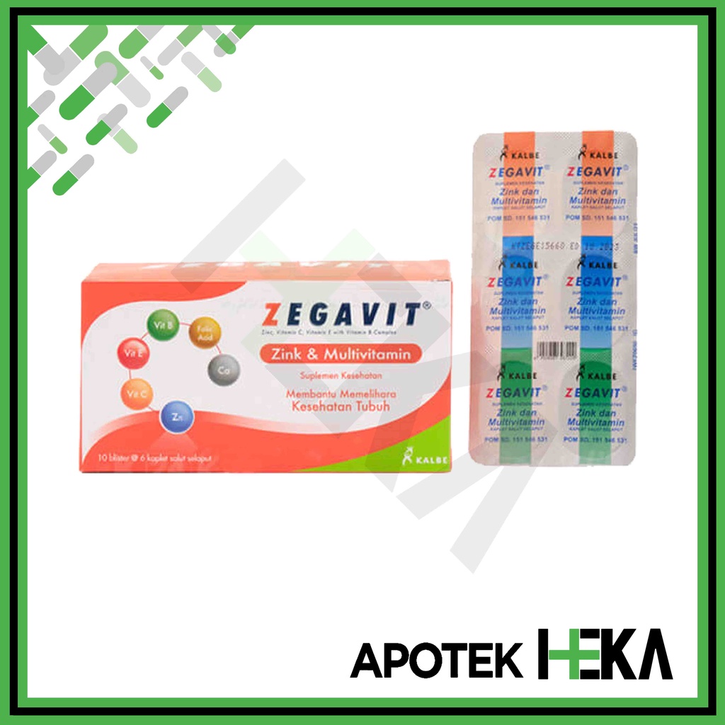 Zegavit Suplemen Multivitamin dan Zinc Box 10x6 Kaplet (SEMARANG)