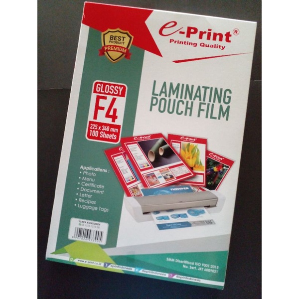 

[Real Pict 100%] Plastik Laminating e Print ukuran F4 Folio