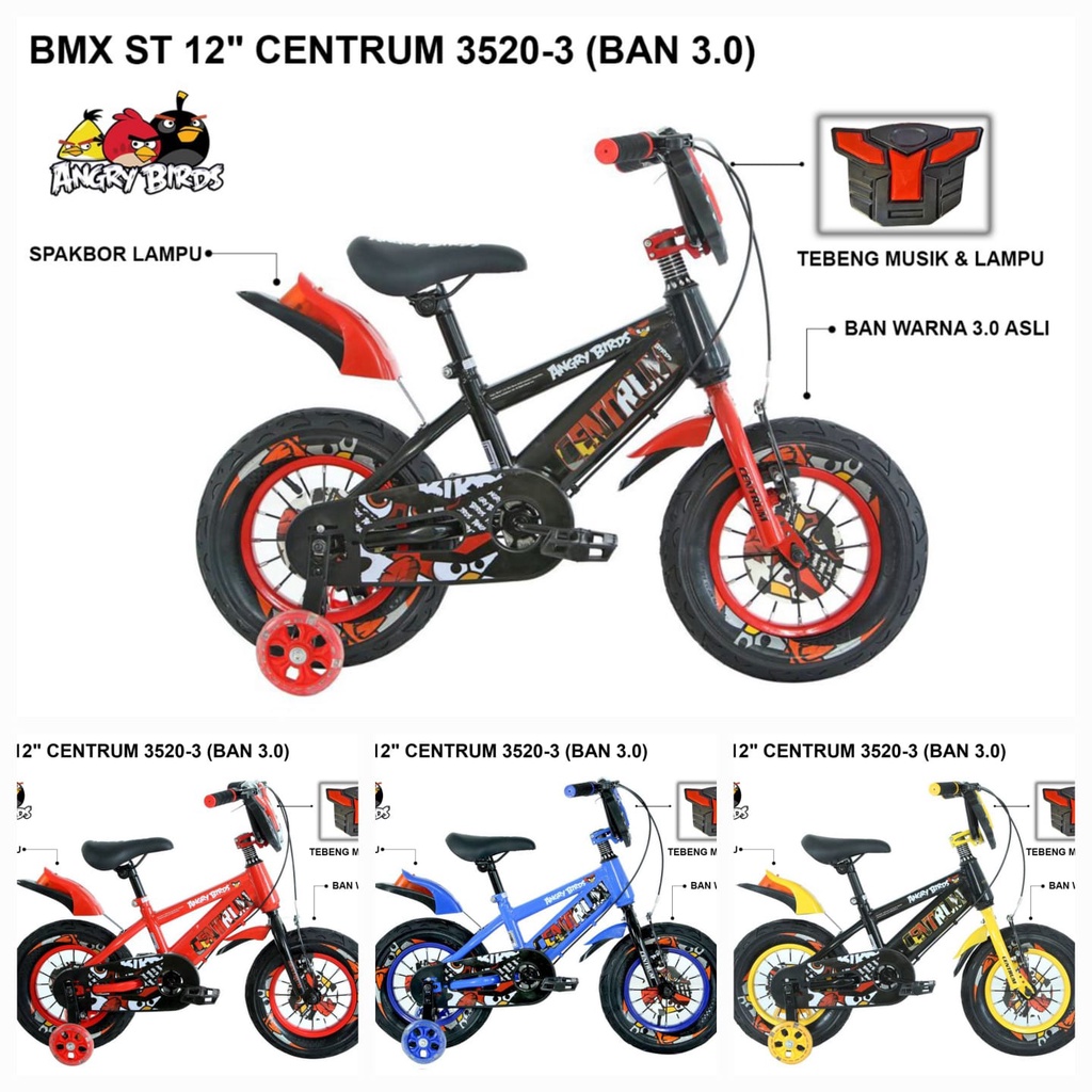 sepeda bmx angry bird 12 16 18 inch centrum ct 3520-3