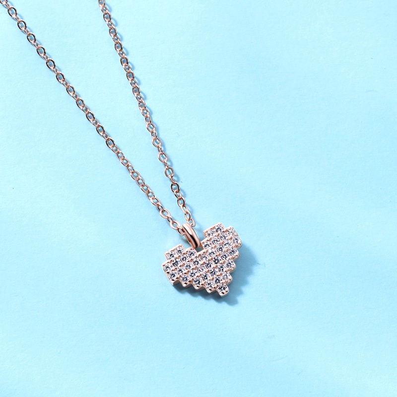 Versi Korea Dari Ins Cinta Berkilau Ganda Lapisan Kalung Perempuan Halo Gadis Perhiasan