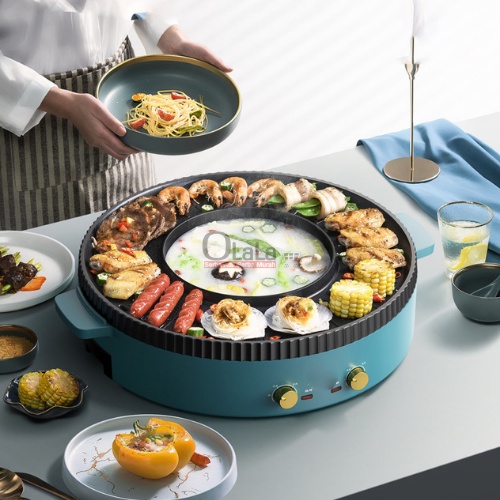 GRILL PAN STEAMBOAT SHABU 2IN1 HOTPOT PANGGANG JUMBO 46CM MULTIFUNGSI OLL-HG12