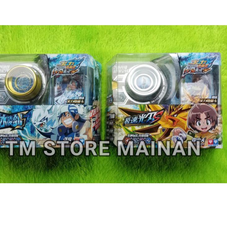 Stok Baru Mainan Yoyo Auldey Blazing Teen Fierce Beacon Flame Soul Frozen Blaze Iron Long Feather Bl
