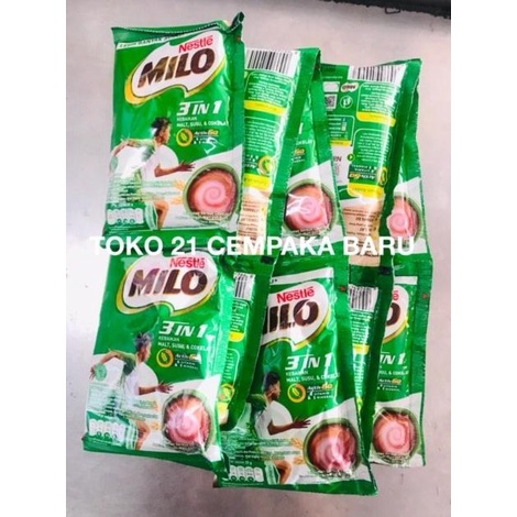 

Milo 3in1 1 Renceng isi 10 Sachet | Nestle 3 in 1 Coklat Cokelat Promo TERLARIS TERPERCAYA ORIGINAL