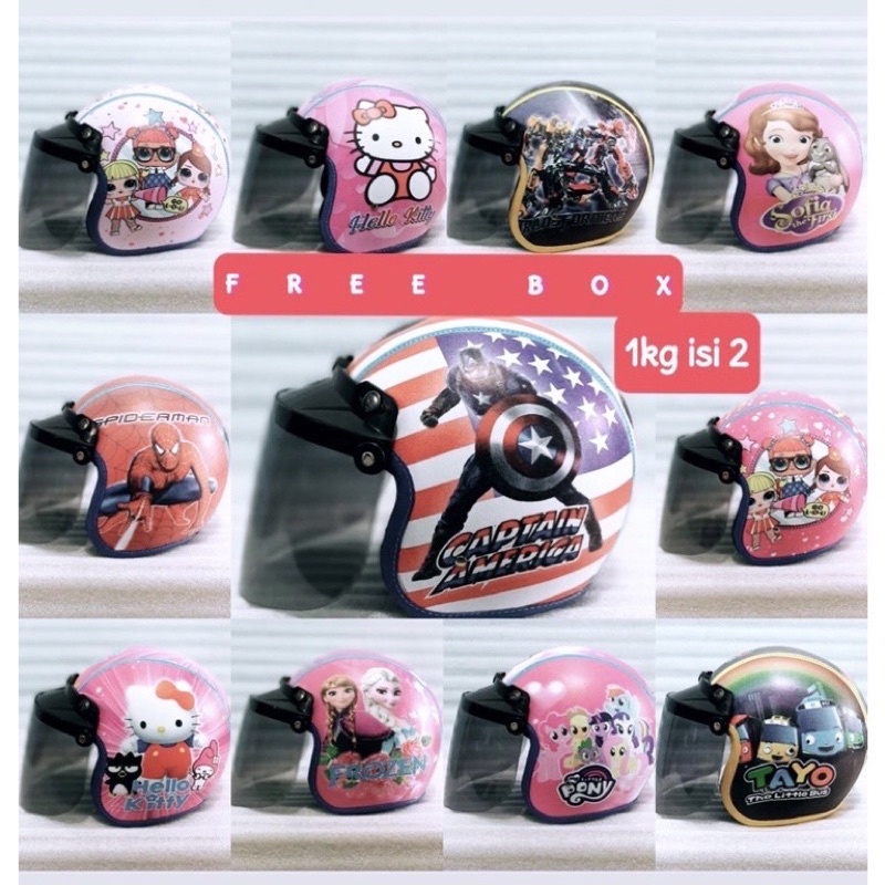 HELM BOGO ANAK KACA DATAR Usia 3-7th