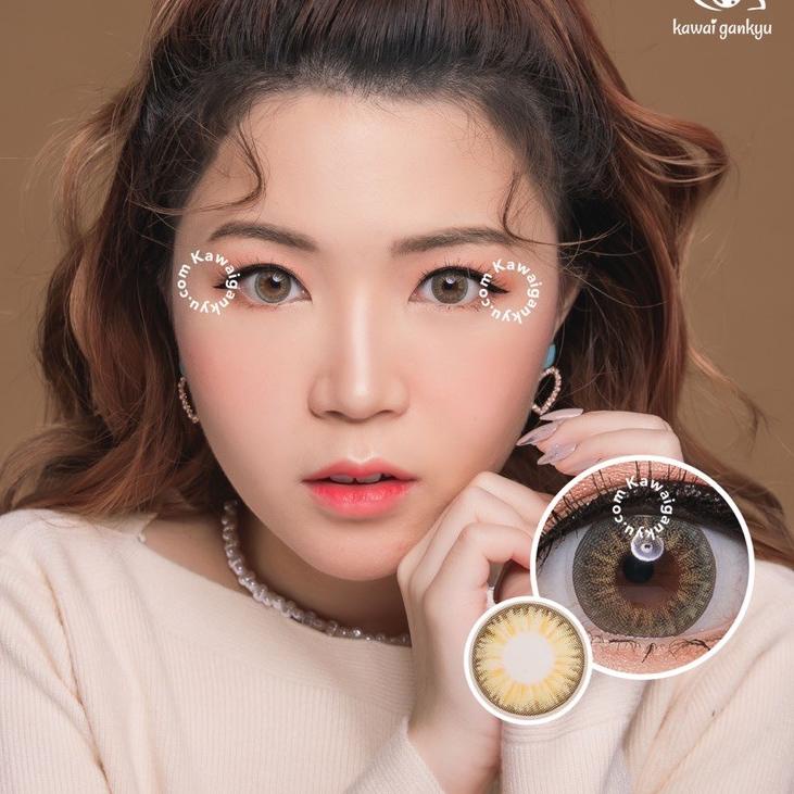 Paket Diskon Kawai Gankyu softlens Princess ellena hazel (1botol)