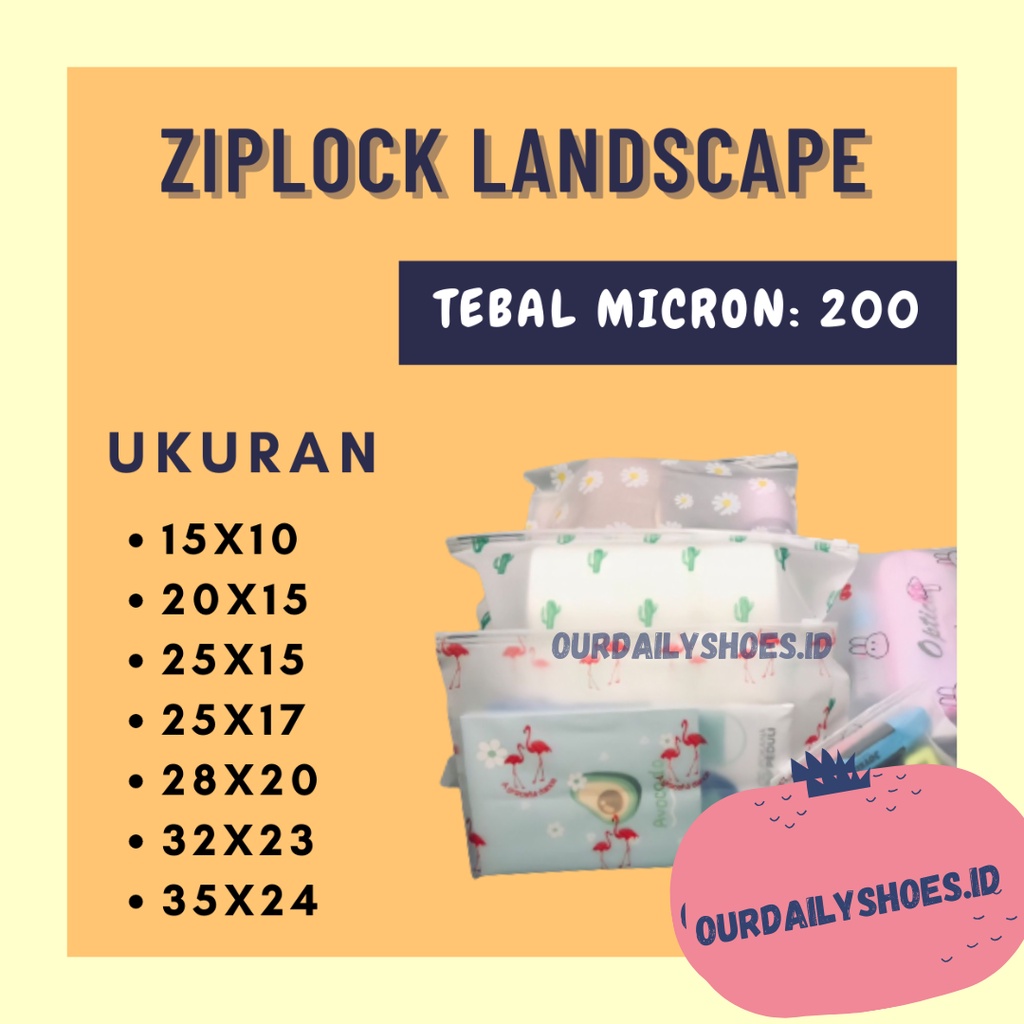 ★ODS★ ZIPPER AC07 AS PEMISAH BARANG TRAVEL PLUS ZIPLOCK {LANDSCAPE}