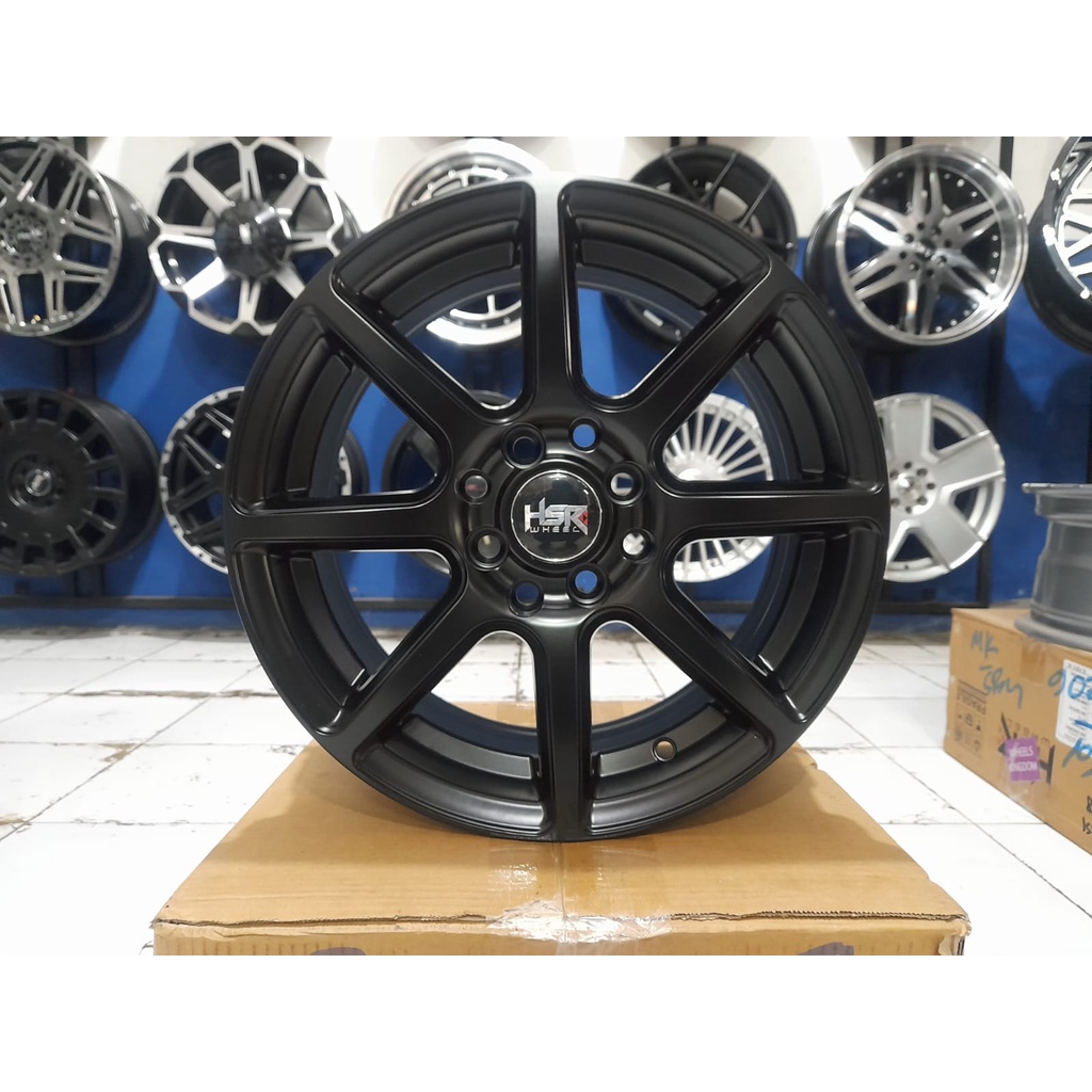 Jual velg mobil racing r15 hsr cielo full hitam velg brio calya agya