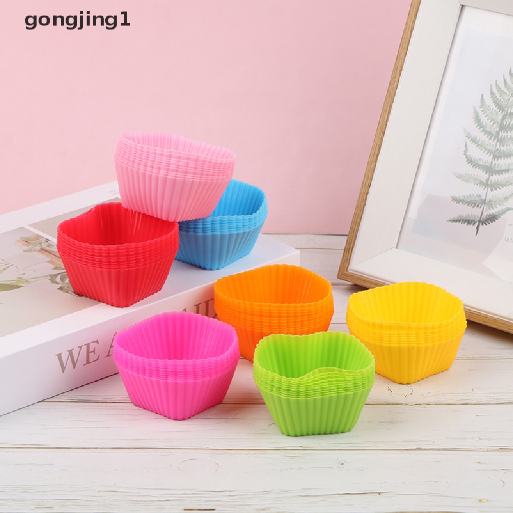 Ggg 10Pcs Bentuk Persegi Silikon Cup Cake Alat Bakeware Cetakan Kue Aksesoris ID