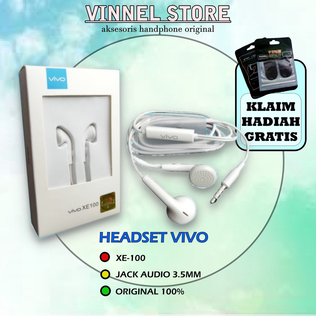 Headset VIVO XE100 original 100% earphone VIVO original 100% ori