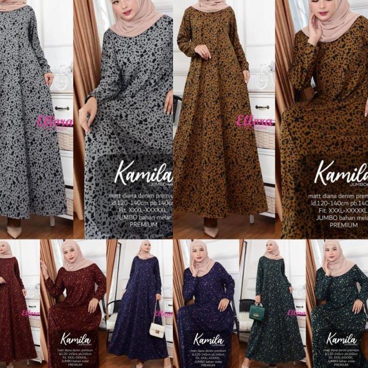 Tarosa Maxy Gamis Wanita Muslimah Calvin Jeans Denim Diana Jumbo Tebal Adem Nyaman Diana7 Kamila Tri