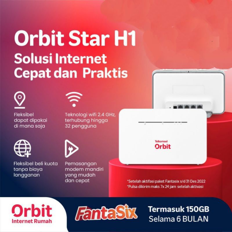 Telkomsel Orbit Star H1 - Home Router Wifi Huawei B311B-853 4G LTE Modem MiFi