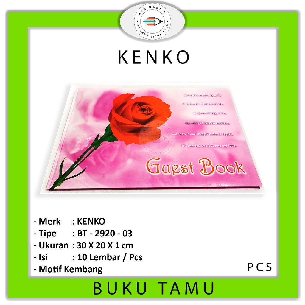 

KENKO - Buku Tamu BT 2920 Motif Kembang 03 - PCS