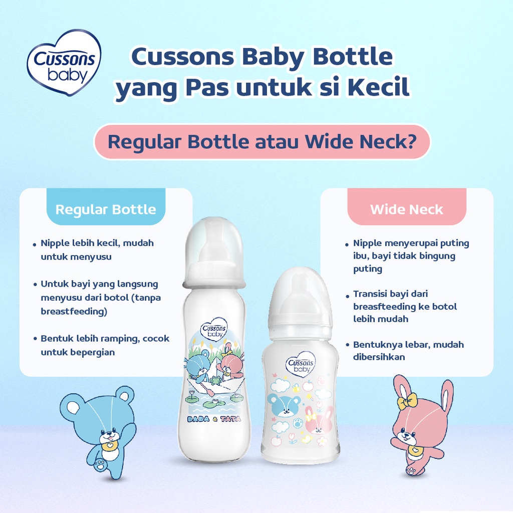 CUSSONS BABY MILK BOTTLE WIDE NECK 125ML/250ML