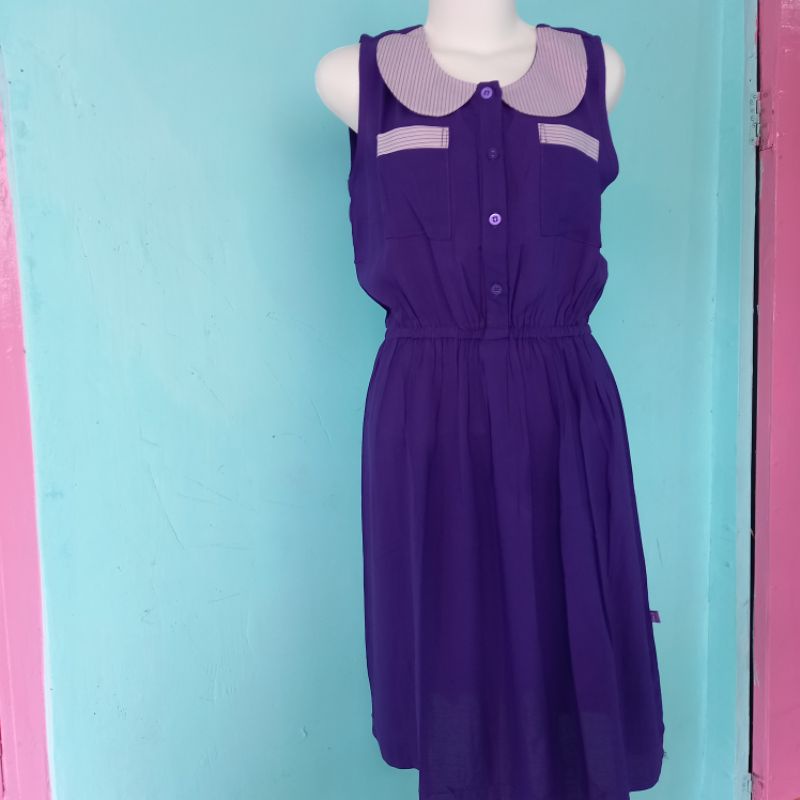 Baju Ifa Dress kuntung rayon warna  ungu