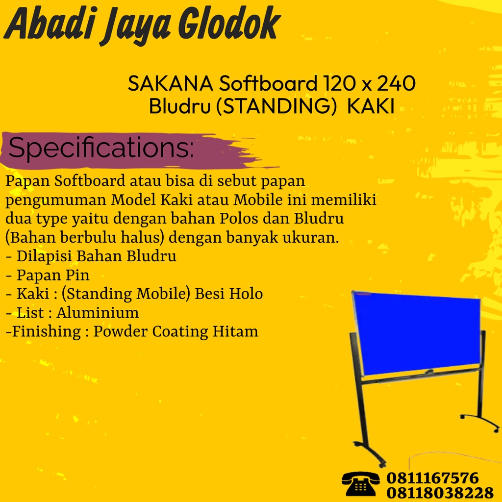 

SAKANA Softboard 120 x 240 Bludru (STANDING) / KAKI