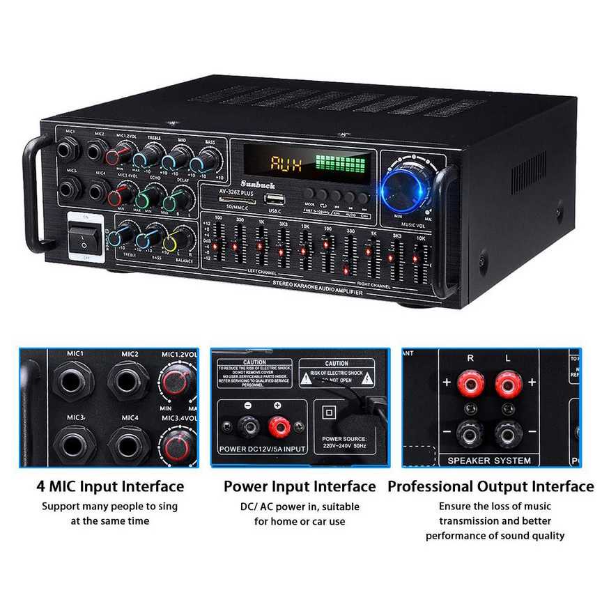 Sunbuck Audio Amplifier Bluetooth EQ Karaoke FM 2000W - AV-326Z PLUS ( Mughnii )