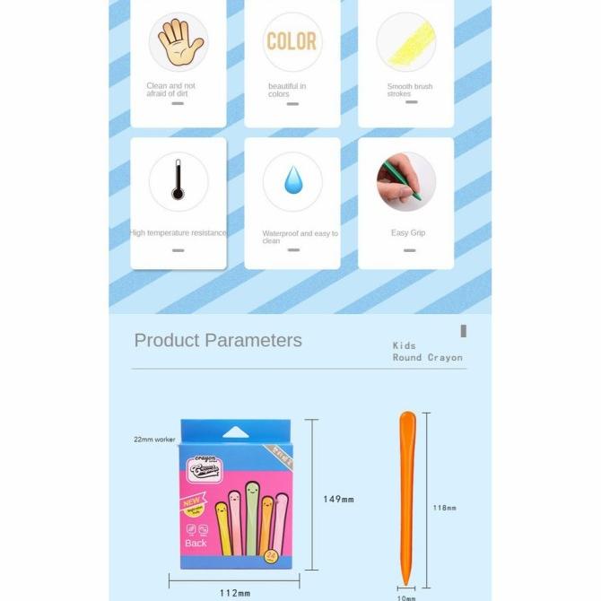 

Krayon Segitiga isi 24 pcs. Anti Air. Waterproof Triangle Crayon