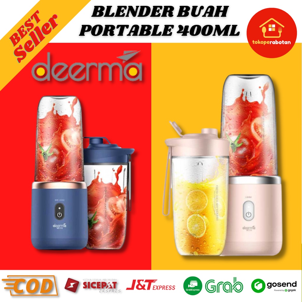 Deerma Mini Juice Blender Buah Portable Wireless Rechargeable 400ml Kado