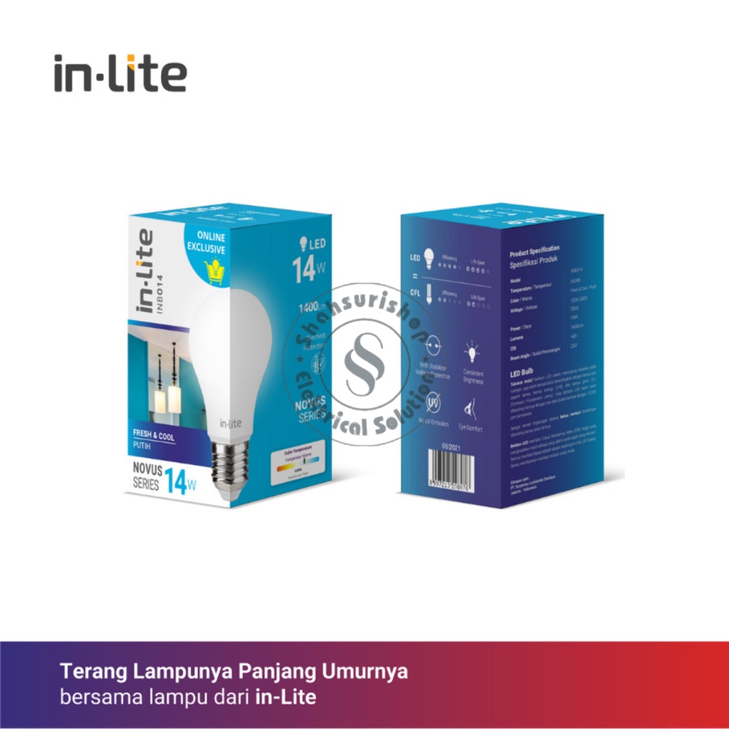 INLITE LAMPU BULB LED 14WATT NOVUS INB014 LAMPU MURAH BERGARANSI