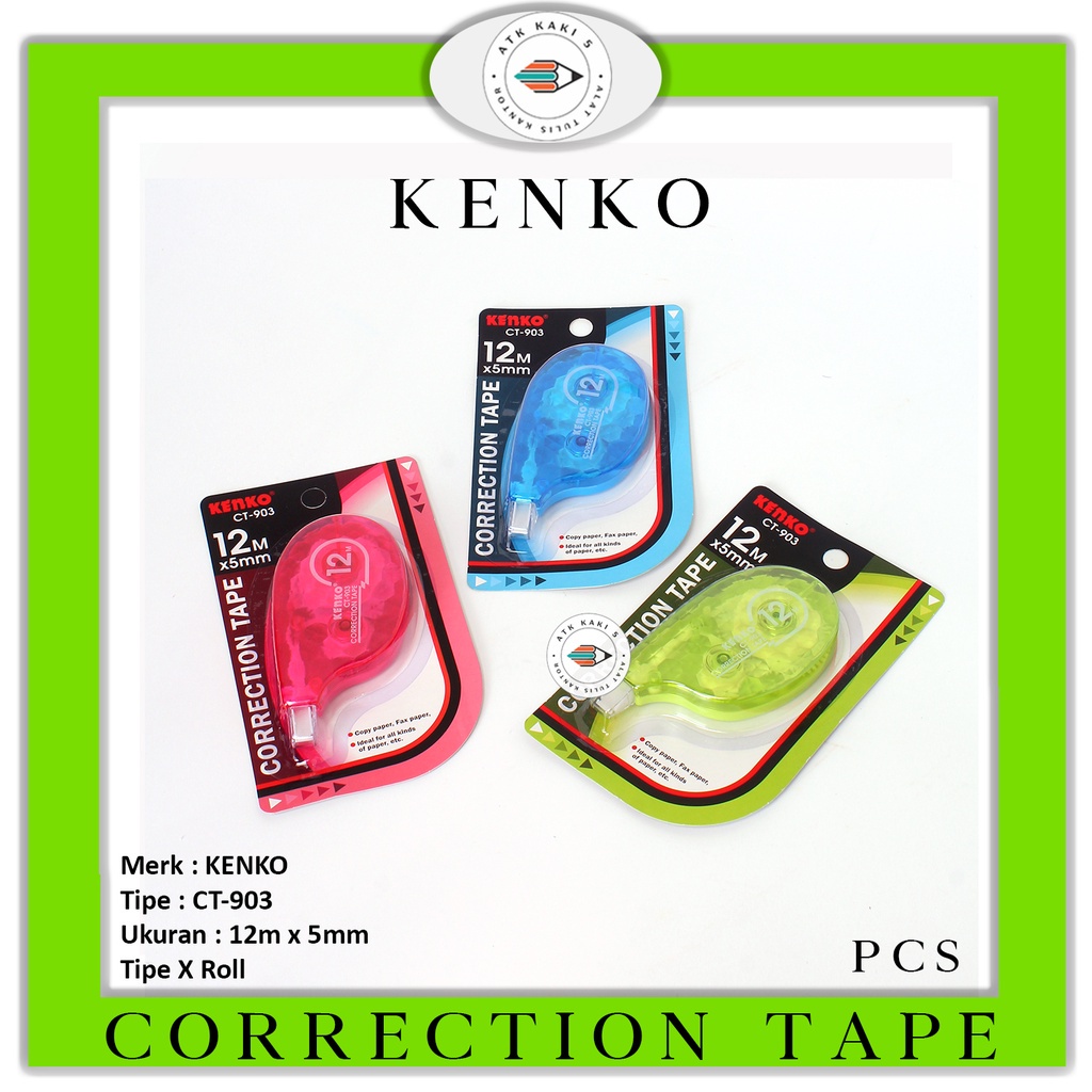 

KENKO - Correction Tape CT-903 Tipe X Roll 12Mtr - Pcs
