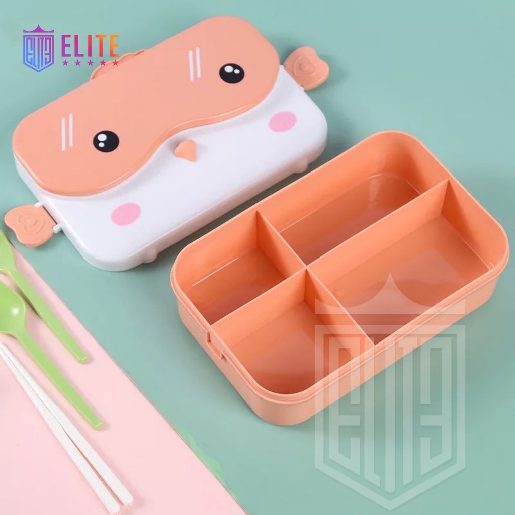 Kotak Makan Siang Bento Portabel Bentuk Persegi Panjang Bahan Plastik Anti Bocor Untuk Anak Sekolah