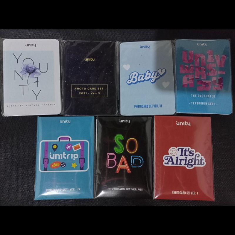UN1TY - Photocard PC set (Fansign Youn1ty, Restu waktu, Baby, Un1versary 2021, Un1trip, So bad, It's