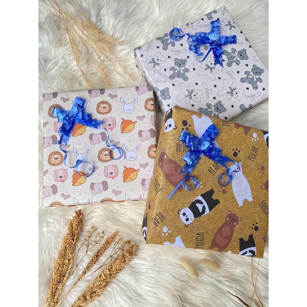 AO1- Link Tambah Kertas Kado Untuk Bungkusan MOTIF RANDOM