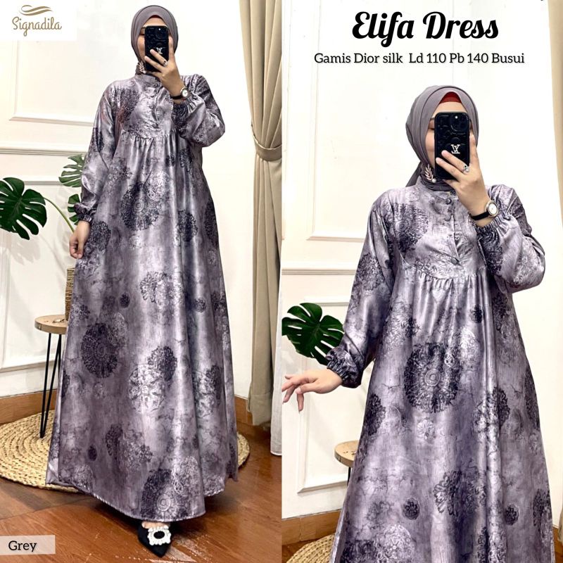 Elifa // Elmara Dress New Gamis Dior silk Busui