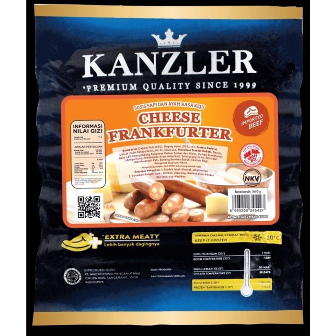 

Kanzler Cheese Frankfuter 360 gram