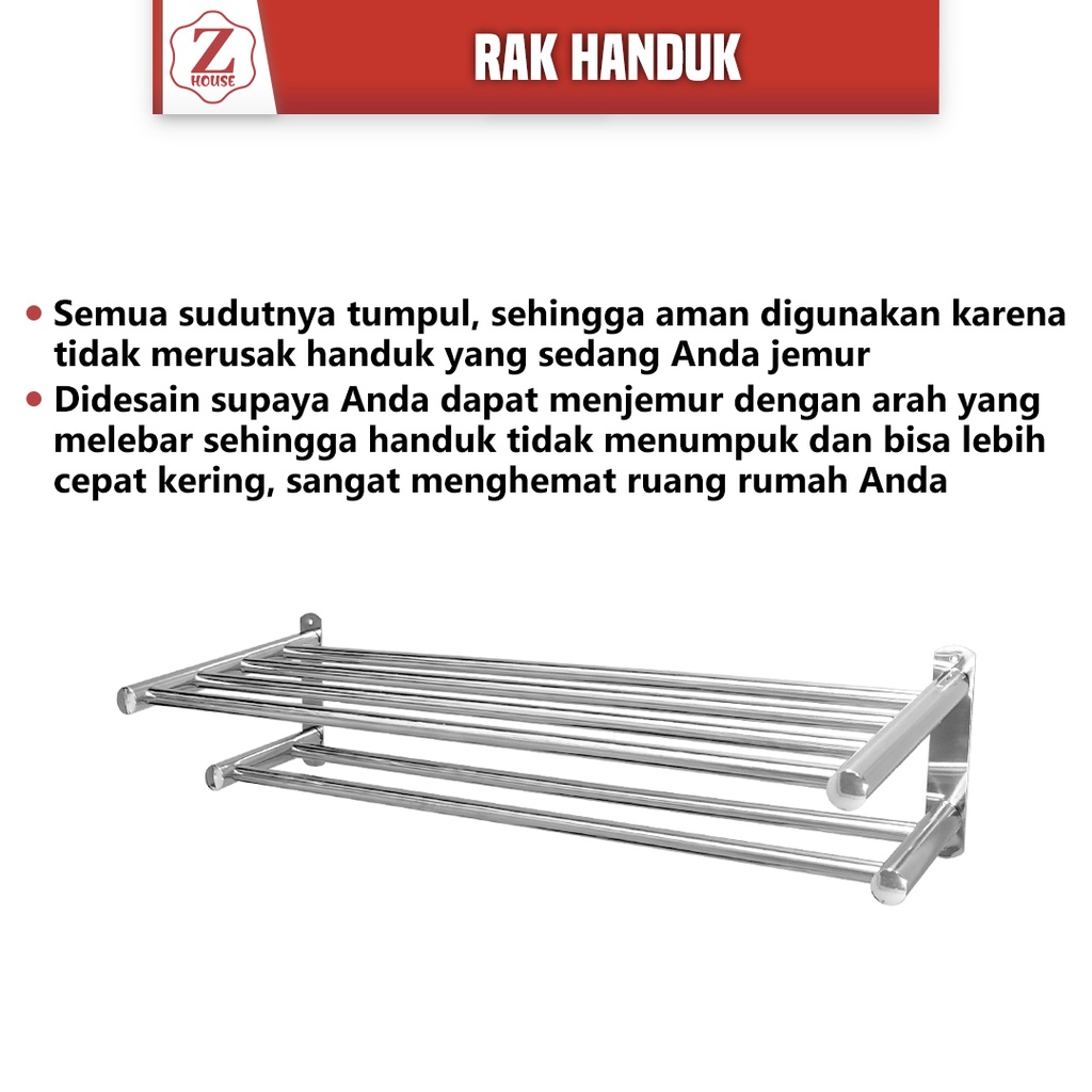 Gantungan Rak Handuk / Rak Handuk Stainless / Rak Dinding Kamar Mandi / Gantungan Handuk Dinding