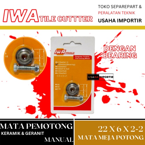 Mata Tile Cutter Bearing Alat Potong Keramik Atau Granit Dorong Tile Cutter Blade + Bearing Produk D