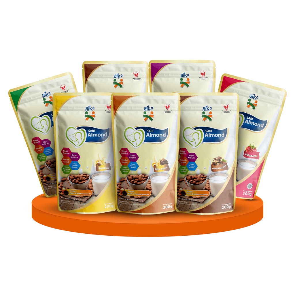 AIKO Susu Sari Almond plus Oatmeal - 200gr Susu Aiko