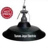 Kap Lampu (Hitam) + Fiting Gantung WD E27