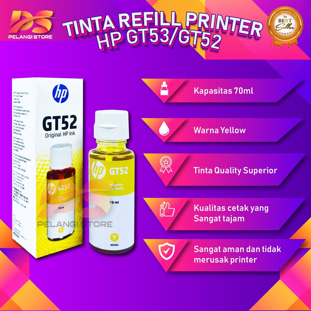 1 SET 4 PCS Tinta HP GT53 GT52 Tinta Printer HP GT 5810 GT 5820 Botol Baru