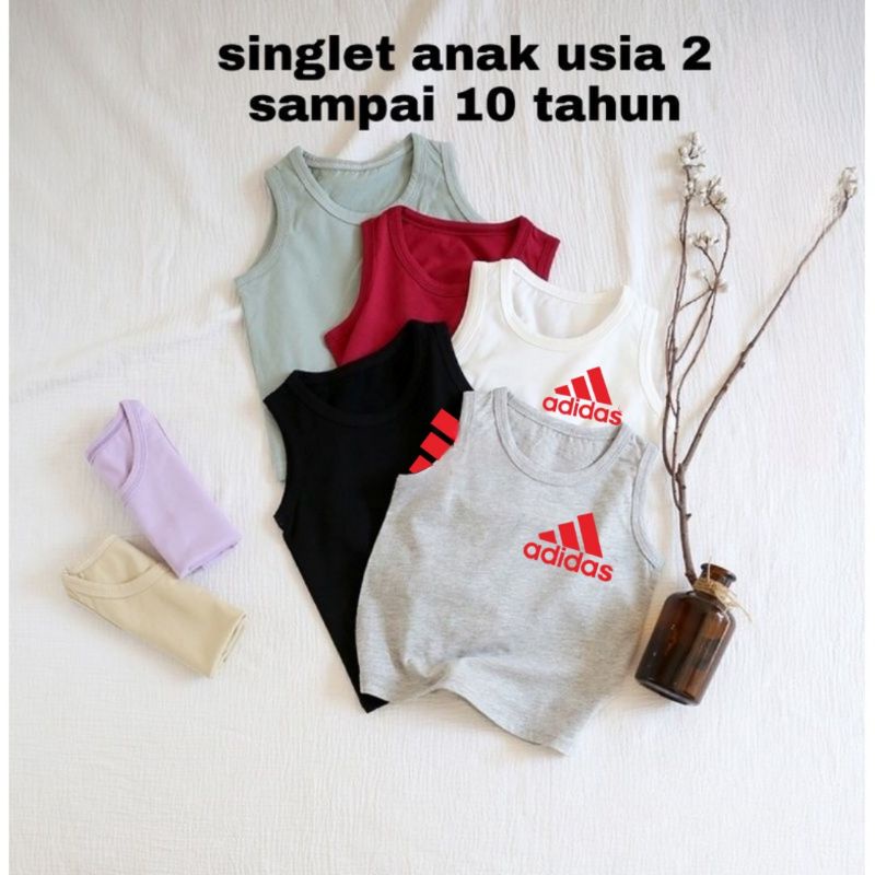 Singlet Anak Usia 2 sampai 10 tahun Add Merah Tanktop anak Kaos Anak Baju Singlet Anak Unisex