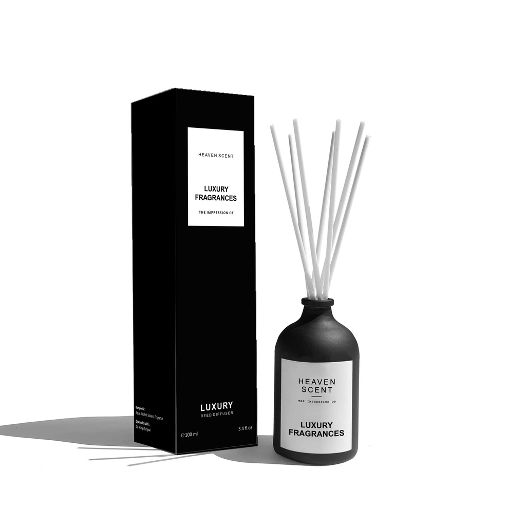 HEAVEN SCENT Luxury Reed Diffuser 100ml - Pengharum Ruangan Aromaterapi Inspired by Fragrances