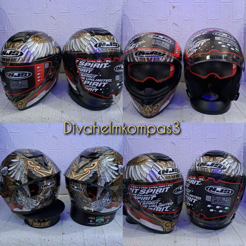 Helm Njs Zx-1 motif Garuda Couple Njs Kairoz motif Garuda|Njs couple