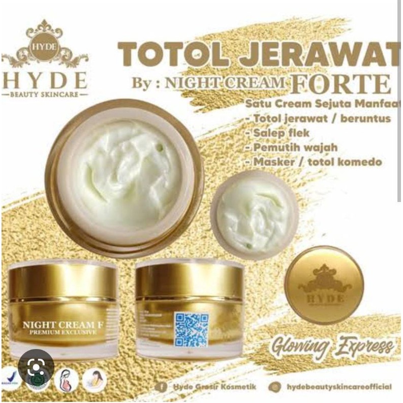 Hyde Beauty Skincare Night Cream Forte /Reguler ORI/BPOM