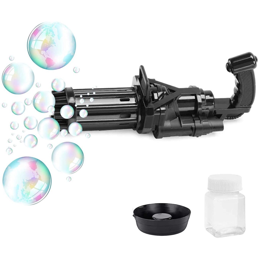 Bubble Gun Gelembung Ringan 21 Lubang Pistol Mainan Elektrik Anak