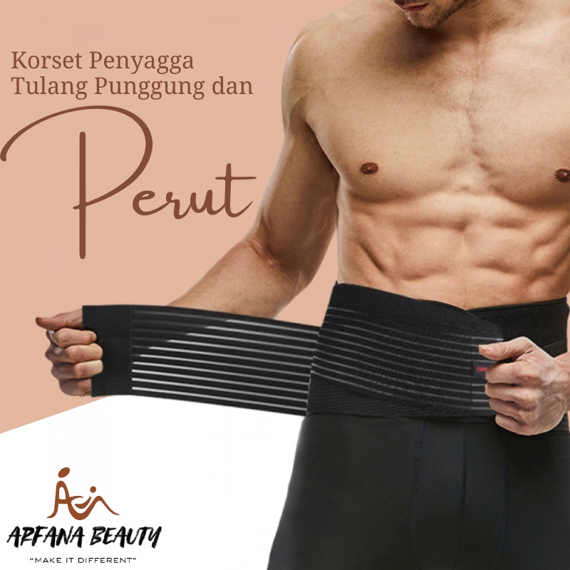 Korset Lumbal Penyangga Tulang Belakang Ekor Sakit Pinggang Saraf Kejepit HNP Korset Gym Workout Fit