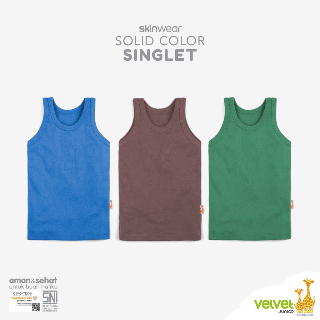 3pcs Oblong Kutung Singlet Velvet Terbaru adem CBKS