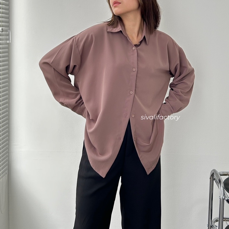 SIVALI Adele Shirt | Oversized Loose Shirt - Kemeja Wanita Atasan Baju Anti Kusut 2128