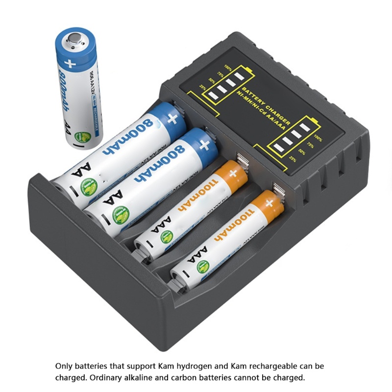 Zzz 4Slot Charger USB Type-C Led Untuk AAA/AA Ni-MH/Ni-Cd Rechargeable