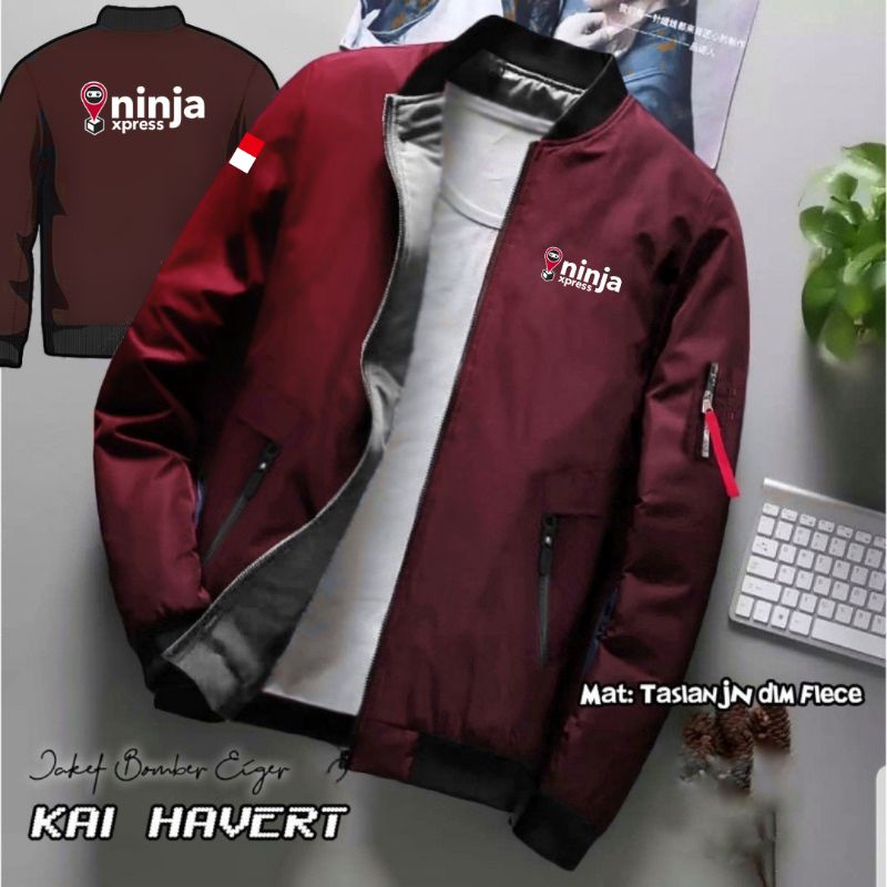 JAKET BOMBER NINJA XPRESS KURIR NINJAVAN EXPRESS SABLON TERBARU 2022