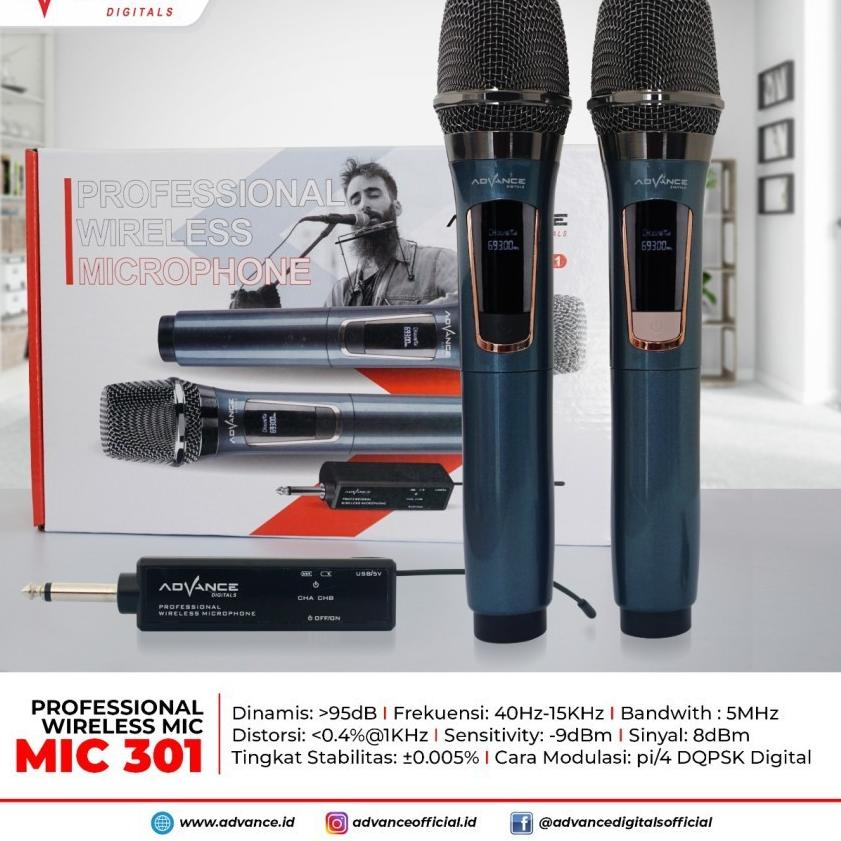 Harga Termuraah Mic Wireless Double Advance 301 Microphone Advance MIC 301