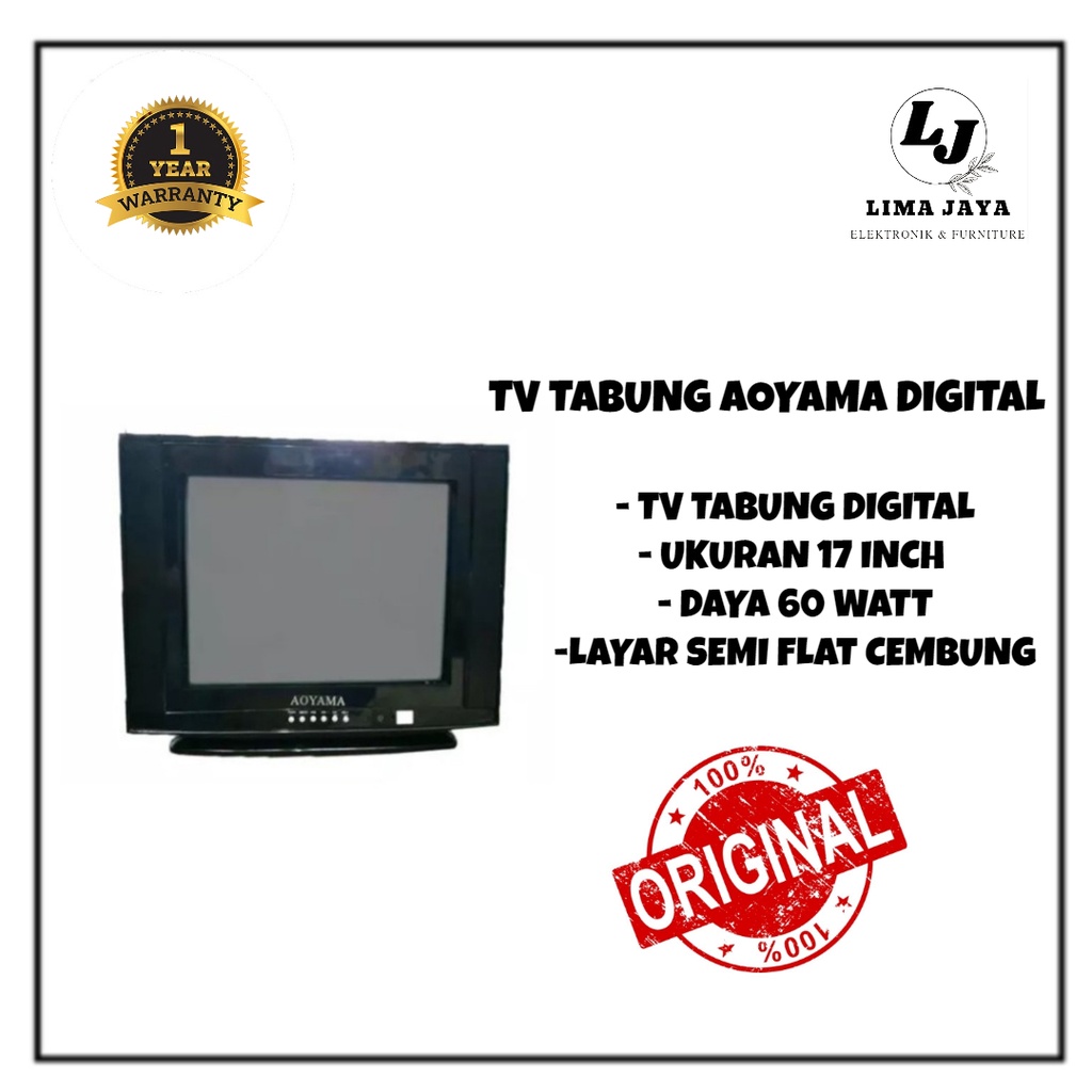 TV Tabung Aoyama Digital 17 inch TV Tabung Semi Flat Cembung