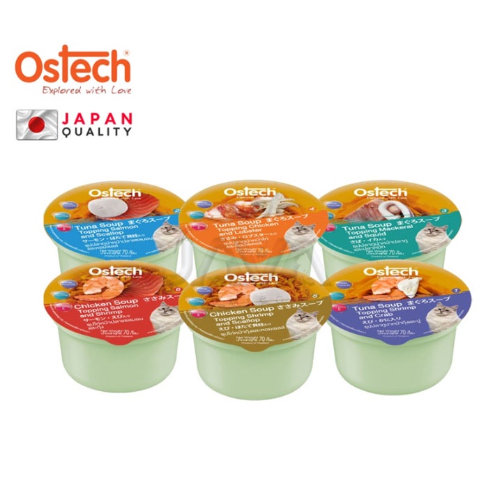 Ostech Soup 70GR Premium Cat Food Chicken Tuna Makanan Kucing Basah