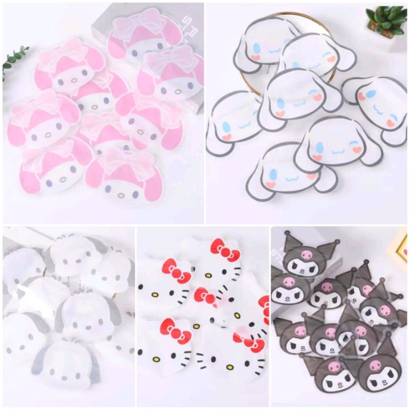 

Plastik Klip isi 10pcs Kuromi Cinnamoroll Melody Hello Kitty Pochacco