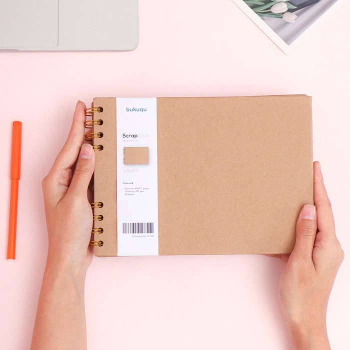 

✨NEW✨ - bukuqu Scrapbook Hardcover A5 - Notebook/ Album Foto Bahan Kraft - Cover Polos